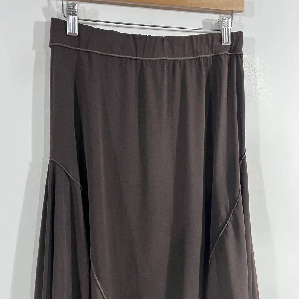 Max Studio VTG 90s Brown Handkerchief Hem Midi Skirt Small Fairy Grunge Boho